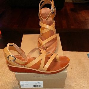 Lucky brand tan Wedge Sandals